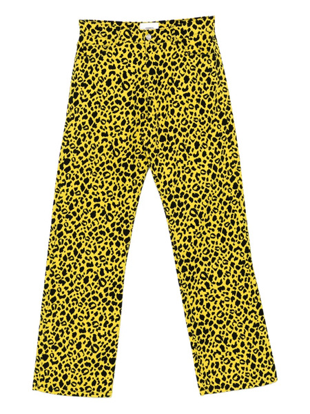  Coperni Leopard-print Jeans - Yellow 
