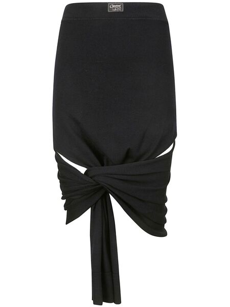  Coperni Logo-patch Wool Midi Skirt - Blue 