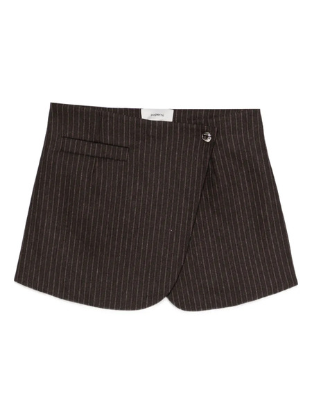  Coperni Pinstriped Wrap Mini Skirt - Brown 
