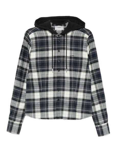  Coperni Plaid-pattern Hooded Shirt - White 