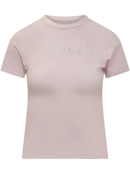  Coperni Rhinestone-logo T-shirt - Pink 