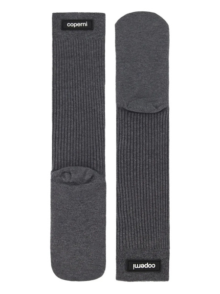  Coperni Ribbed Logo-detail Socks - Grey 