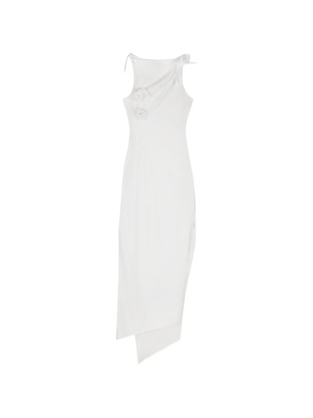  Coperni Rosette Knot Asymmetric Dress - White 