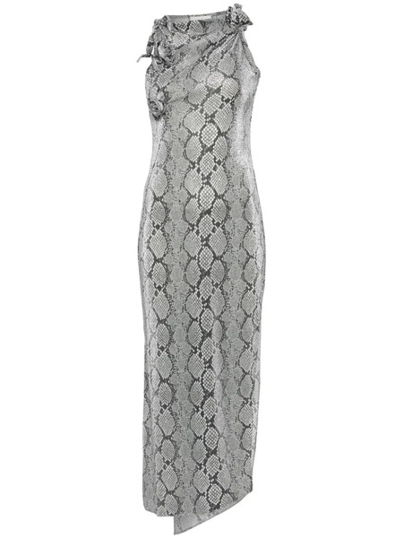  Coperni Snake-print Flower Gown - Grey 