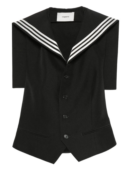  Coperni Striped-collar Button Waistcoat - Black 