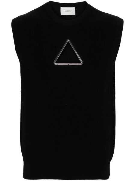  Coperni Triangle Sleeveless Knitted Top - Black 