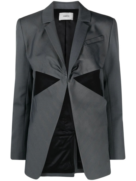  Coperni Twisted Cut-out Herringbone Blazer - Black 