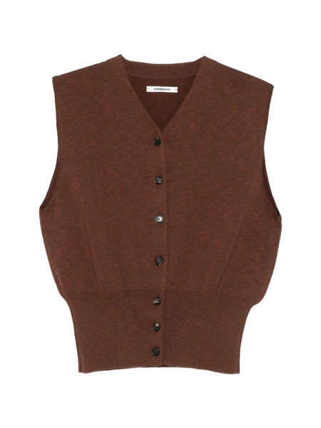  Cordera Button Down Vest - Brown 