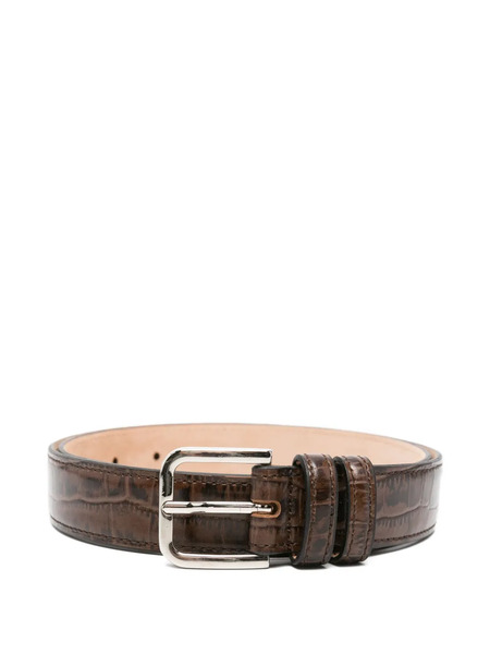  Cordera Crocodile-effect Leather Belt - Brown 