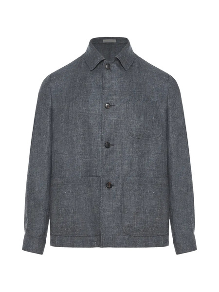  Corneliani Button Pocket Shirt Jacket - Grey 