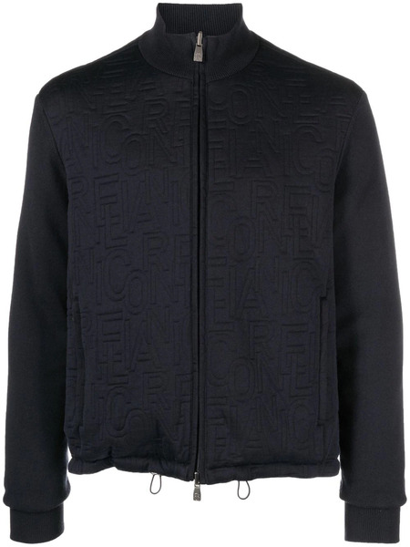  Corneliani Logo Bomber Jacket - Blue 