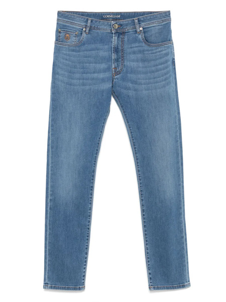  Corneliani Logo-embroidered Jeans - Blue 