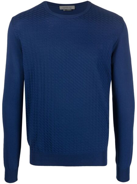  Corneliani Long-sleeved Cotton Sweatshirt - Blue 