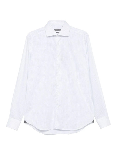  Corneliani Long-sleeved Dotted Shirt - White 