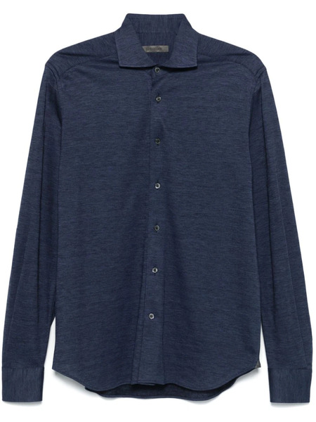  Corneliani Mélange-effect Shirt - Blue 