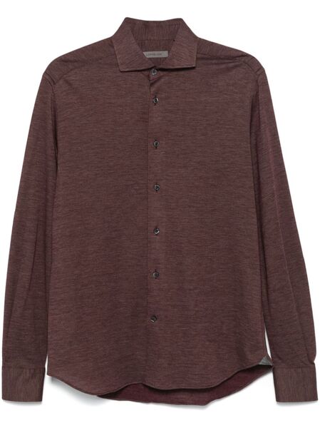  Corneliani Mélange-effect Shirt - Red 
