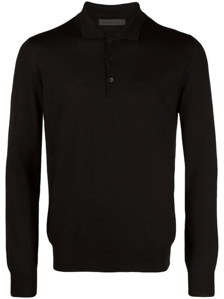  Corneliani Mélange-effect Wool Polo Shirt - Brown 