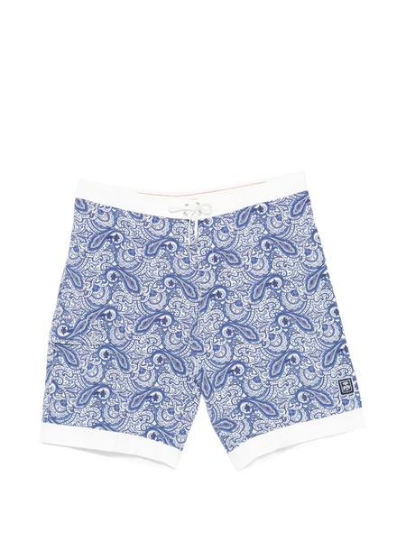  Corneliani Paisley Print Swim Trunks - Blue 