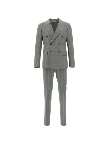  Corneliani Pinstripe Double-breasted Suit - Grey 
