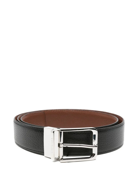  Corneliani Reversible Leather Belt - Black 