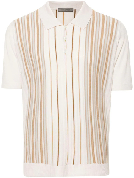  Corneliani Striped Polo Shirt - Neutrals 