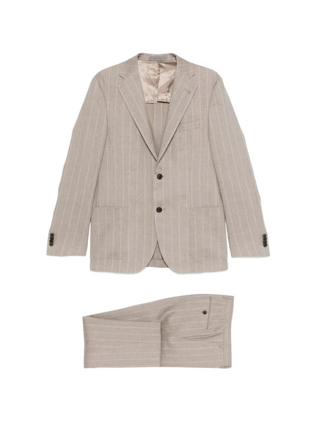  Corneliani Striped Single-breasted Blazer - Neutrals 