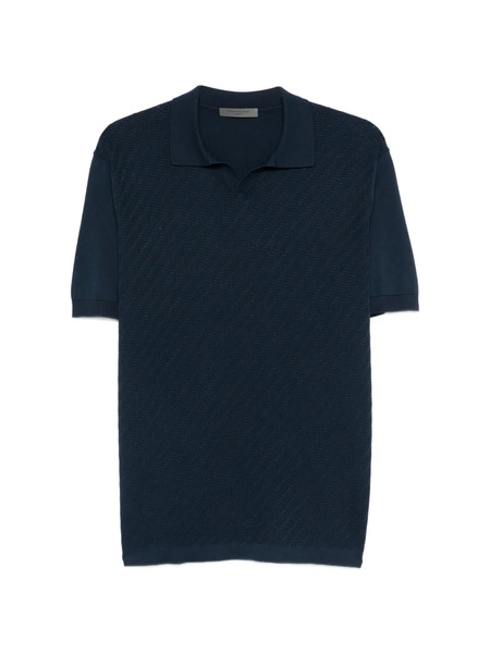  Corneliani Textured Polo Shirt - Blue 