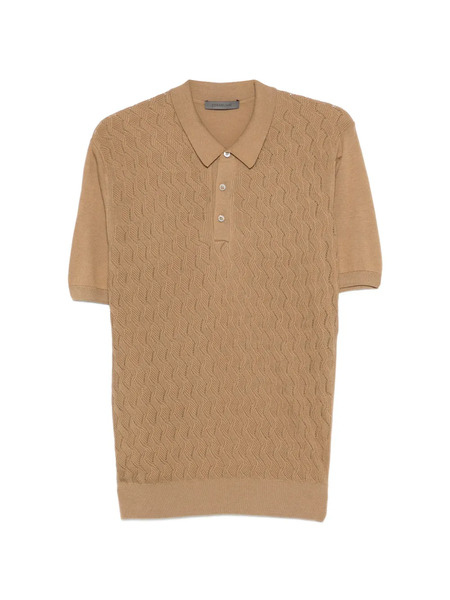  Corneliani Textured Polo Shirt - Neutrals 