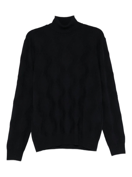  Corneliani Turtleneck Patterned Sweater - Blue 