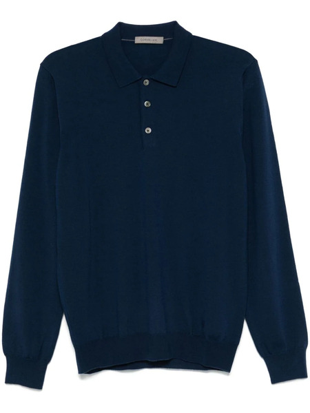  Corneliani Virgin Wool Polo Sweater - Blue 