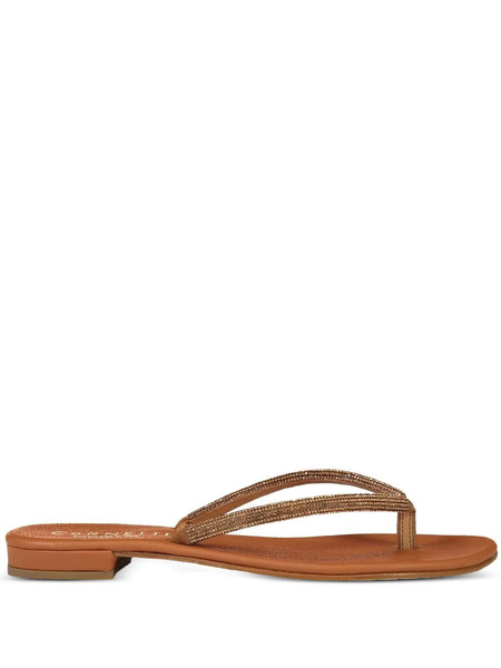  Cornetti Pogliano Crystal-embellishment Sandals - Brown 