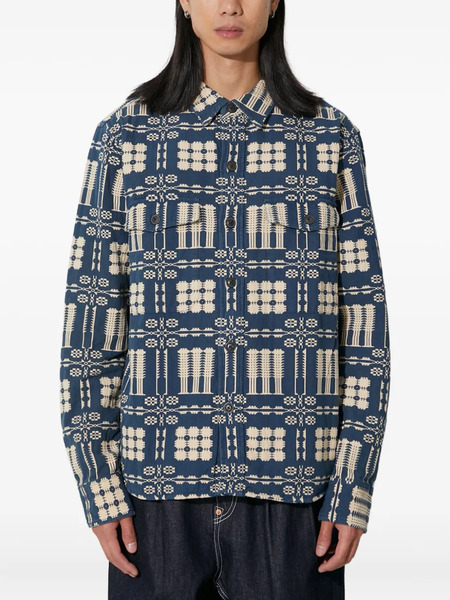  Corridor Patterned Pocket Overshirt - Blue 