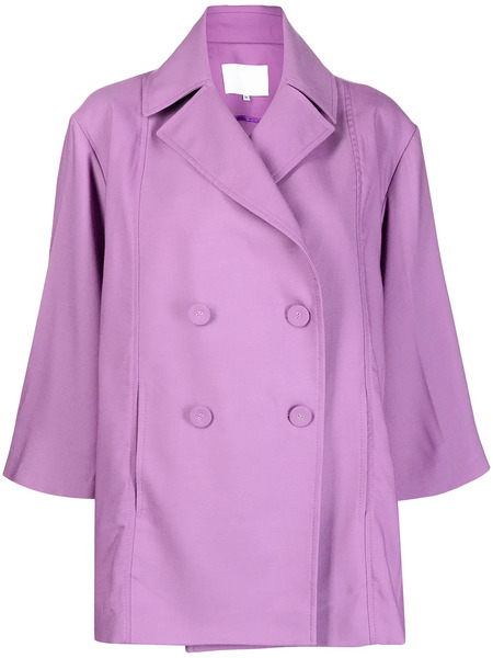  Costarellos Double-breasted Fitted Blazer - Purple 