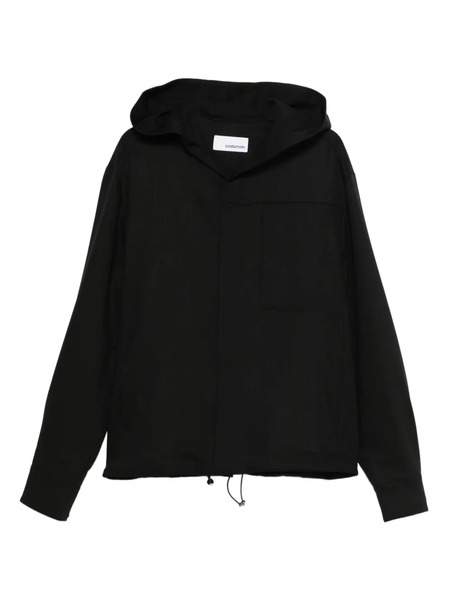  Costumein Drawstrings Hooded Jacket - Black 