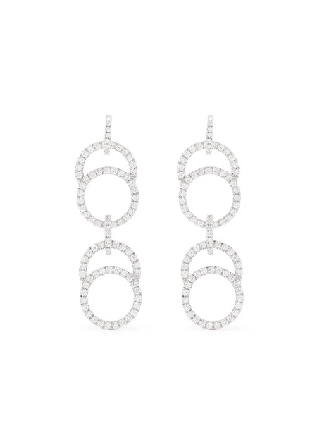  Courbet 18kt Recycled White Gold Celeste Laboratory-grown Diamond Pavé Double Hanging Earrings - Silver 