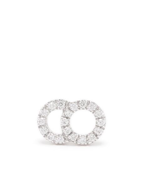 Courbet 18kt Recycled White Gold Celeste Small Laboratory-grown Diamond Pavé Set Mono Stud Earring - Silver 