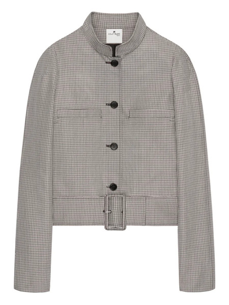  Courrèges Buckle Houndstooth-pattern Jacket - Neutrals 