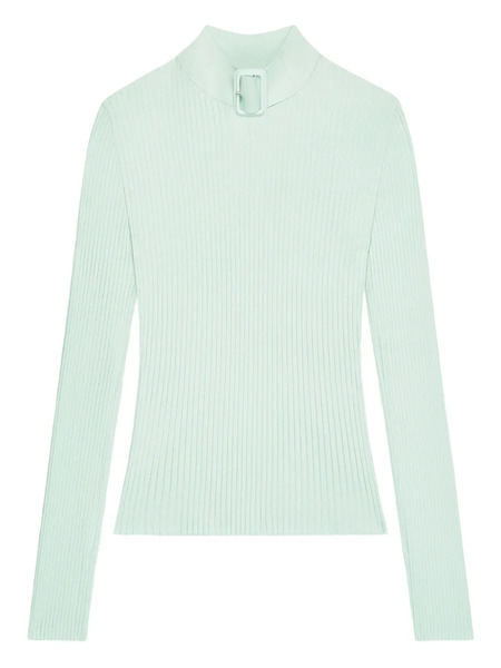  Courrèges Buckle-neck Ribbed Sweater - Green 