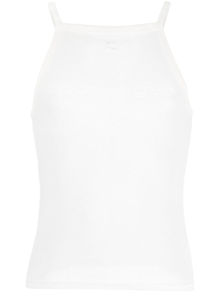  Courrèges Bumpy Contrast Mesh Tank Top - White 