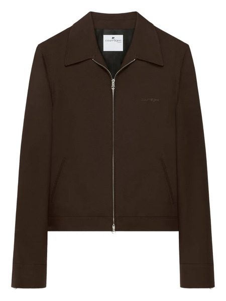  Courrèges Collared Zip-up Jacket - Brown 