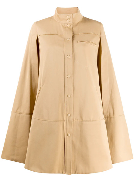  Courrèges Cut-out Sleeve Flared Coat - Neutrals 