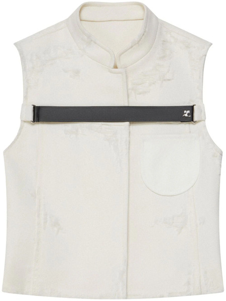  Courrèges Distressed Strap Racer Jacket - White 