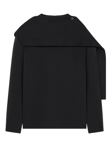  Courrèges Draped Wool Sweater - Black 