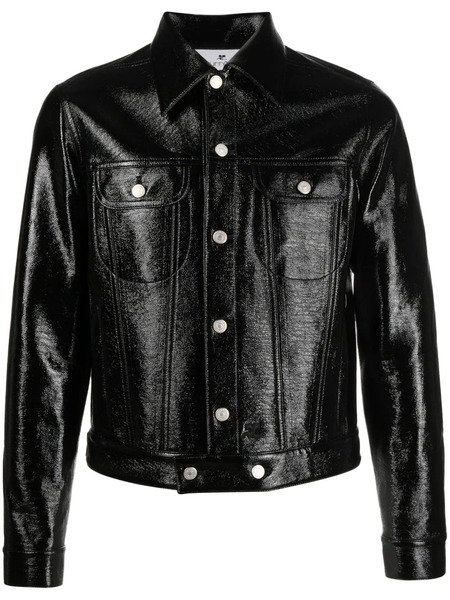  Courrèges Faux-leather Button-up Jacket - Black 