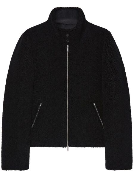  Courrèges Fleece Bomber Jacket - Black 