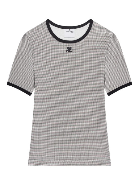  Courrèges Houndstooth T-shirt - Grey 