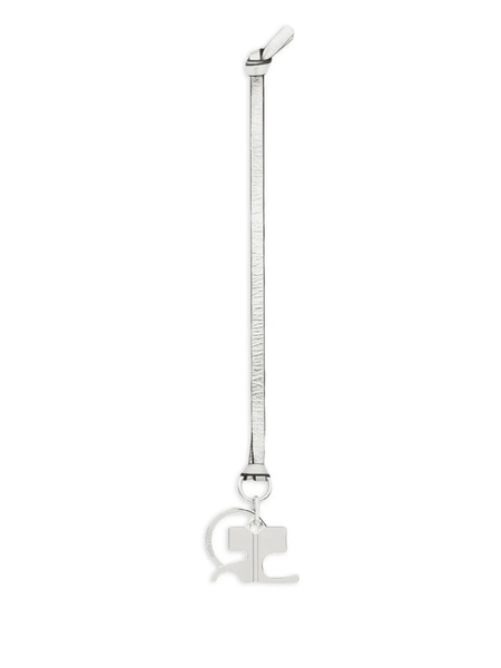  Courrèges Leather Key Ring - Silver 