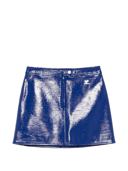  Courrèges Logo Button Skirt - Blue 
