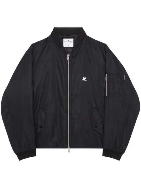  Courrèges Logo-embroidered Bomber Jacket - Black 