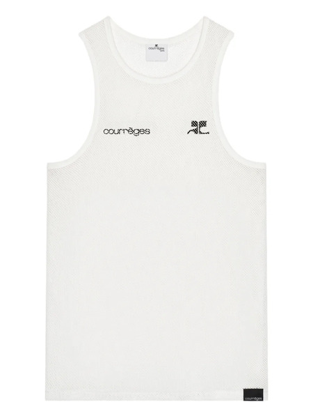  Courrèges Logo Graphic Tank Top - White 